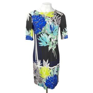 ELIZA J Floral Lightweight Shift Dress Sz 4 Lined